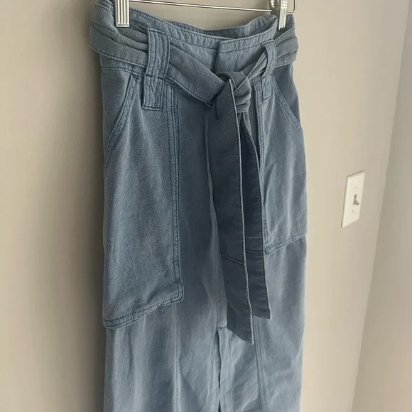 Free people catching feeling linen cotton blend front slit midi skirt size 0 - Picture 7 of 9